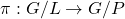 \pi: G/L \to G/P