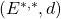 (E^{*,*}, d)