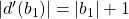 \ab{d'(b_1)}=\ab{b_1}+1