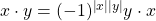 x\cdot y =(-1)^{\ab{x}\ab{y}} y\cdot x