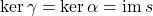 \ker \gamma=\ker \alpha=\im s